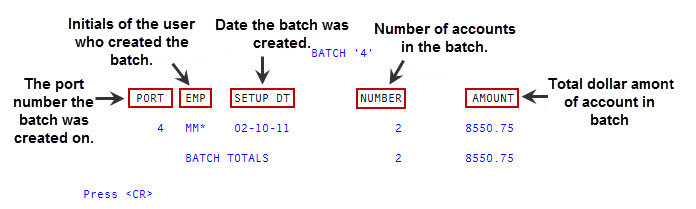 Selecting batch options