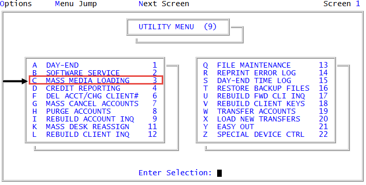 Loading client data using a tape